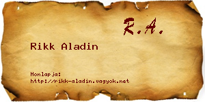 Rikk Aladin névjegykártya